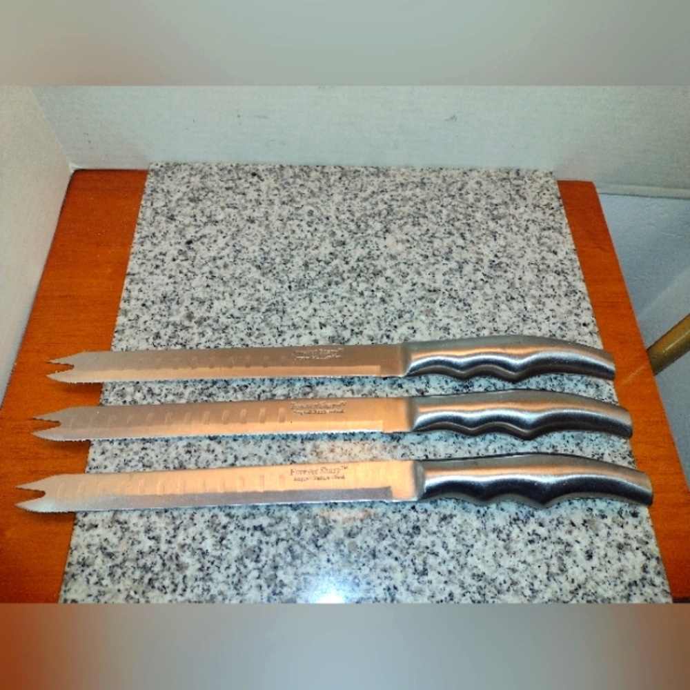 Forever Sharp Surgical Stainless Steel Knives. Carving Knives. Lot of 3